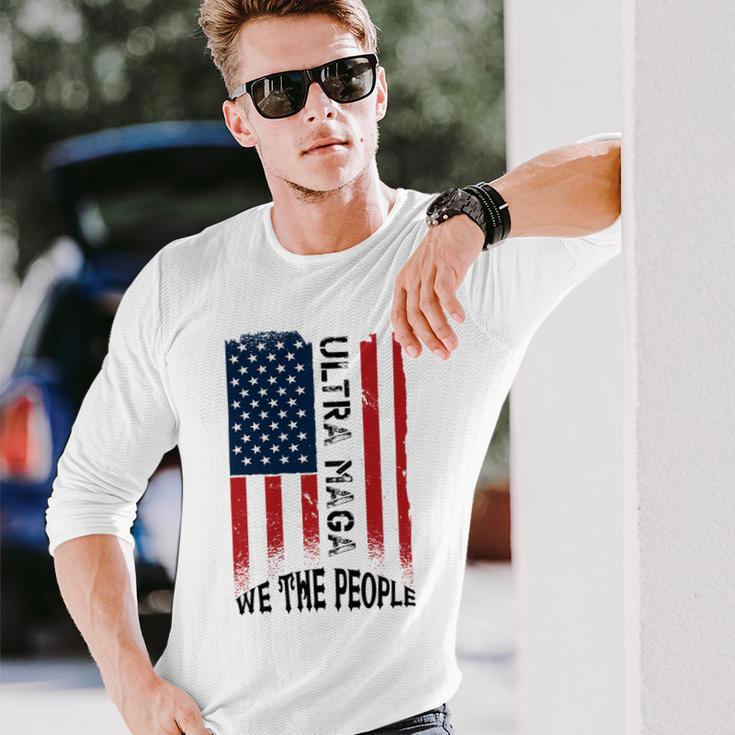 Funny Ultra Maga Vintage American Flag Ultramaga Retro Unisex Long Sleeve Gifts for Him