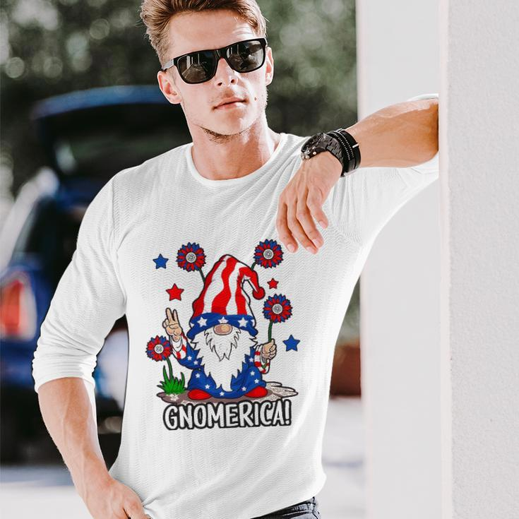 Gnomes 4Th Of July Gnomerica Girls American Flag Long Sleeve T-Shirt T-Shirt Gifts for Him