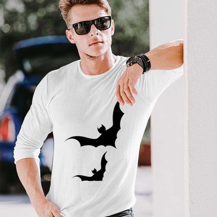 Halloween Two Bats Pattern Unisex Long Sleeve Gifts for Him