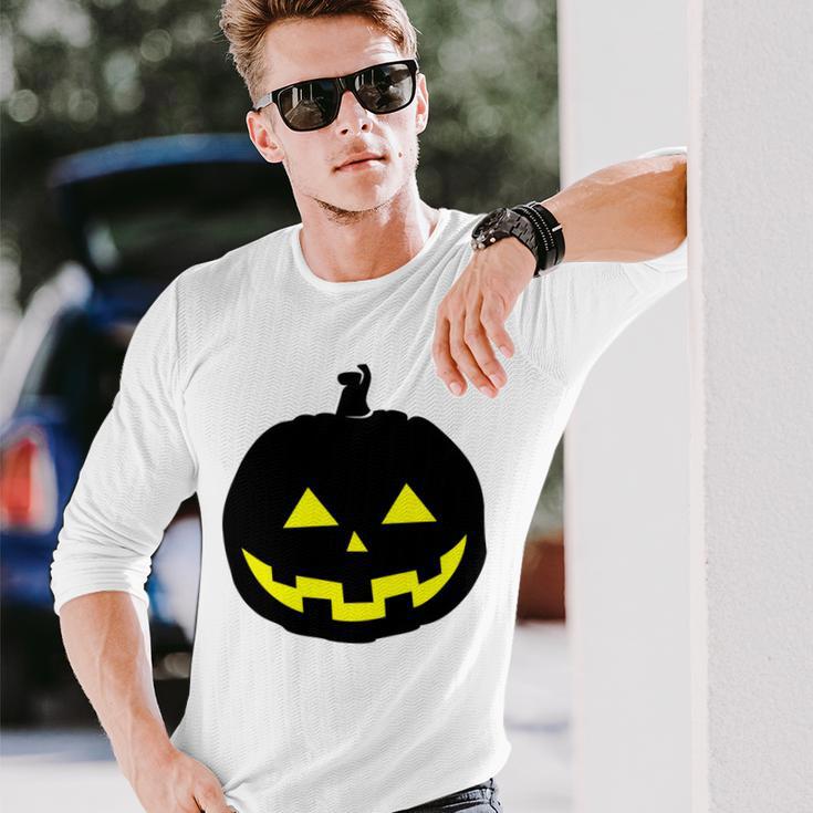 Happy Halloween Scary Black Pumpkin Pattern Unisex Long Sleeve Gifts for Him