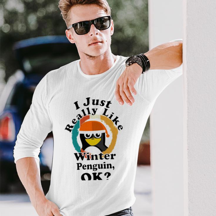 I Really Like Winter Penguin Ok Unisex Long Sleeve Gifts for Him