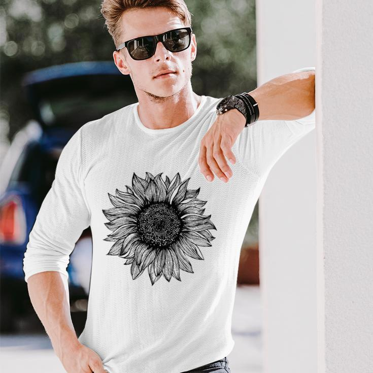 Be Kind Sunflower Minimalistic Flower Plant Artwork Long Sleeve T-Shirt T-Shirt Gifts for Him