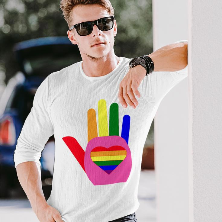 Lgbt Pride Month Lgbt History Month Slogan Shirt Lgbt Hand Long Sleeve T-Shirt Gifts for Him