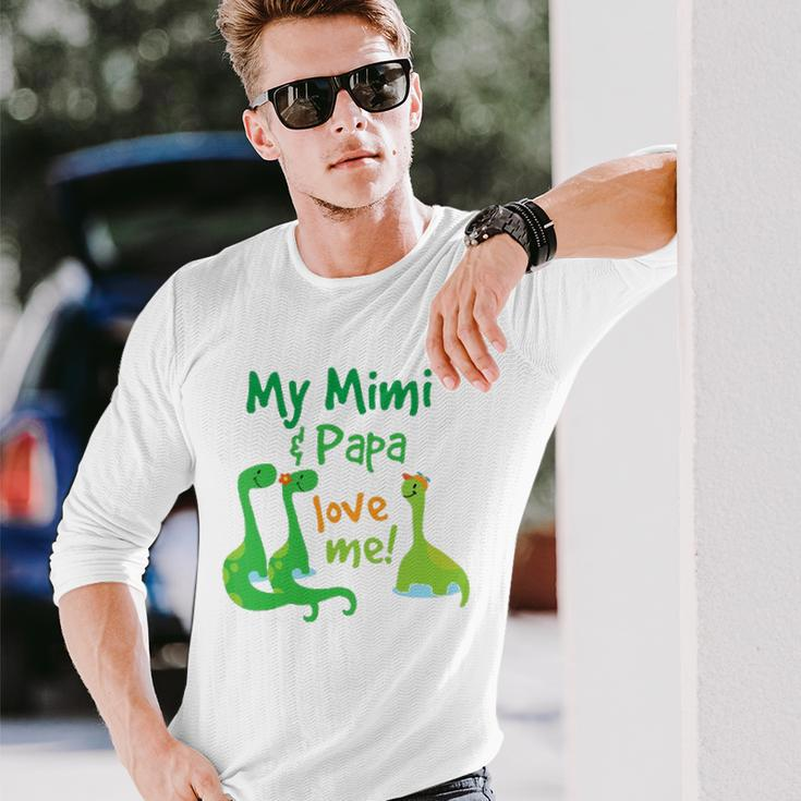 My Mimi And Papa Love Me Dinosaur Grandson Long Sleeve T-Shirt T-Shirt Gifts for Him