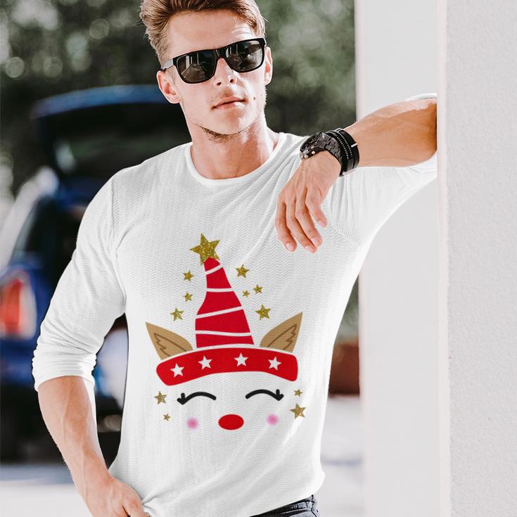 New Christmas Unicorn Face Santicorn Cute Unisex Long Sleeve Gifts for Him