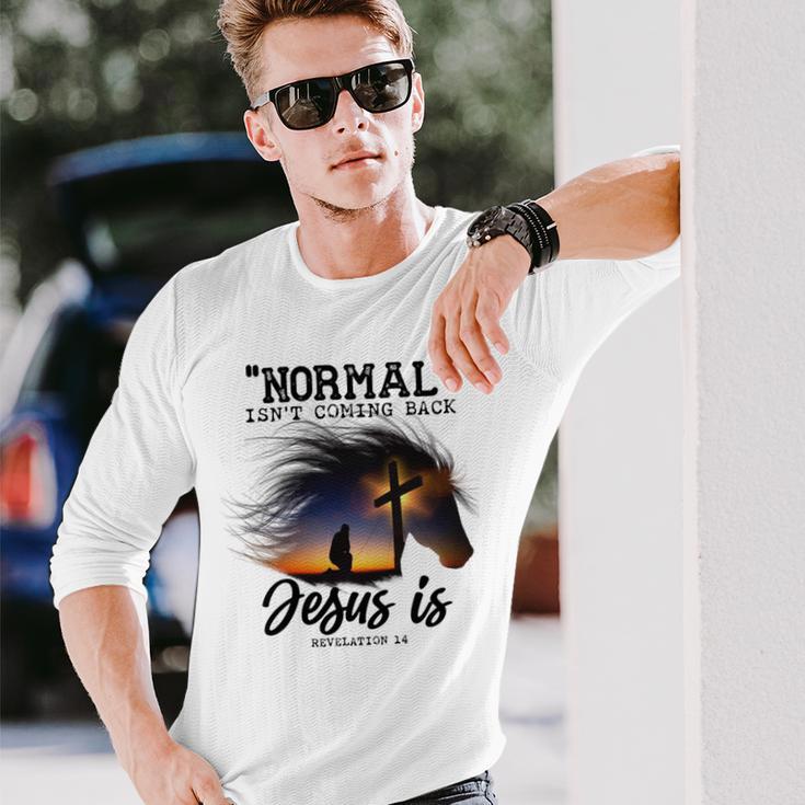 Normal Isnt Coming Back Jesus Is Revelation For Horse Lovers Unisex Long Sleeve Gifts for Him