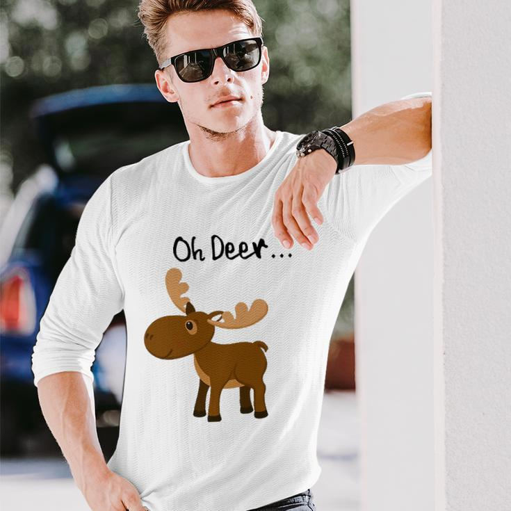 Oh Deer Cute Deer Save Wildlife Long Sleeve T-Shirt T-Shirt Gifts for Him