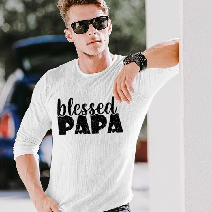 Papa Grandpa Proud New Dad Blessed Papa Fathers Day Long Sleeve T-Shirt T-Shirt Gifts for Him