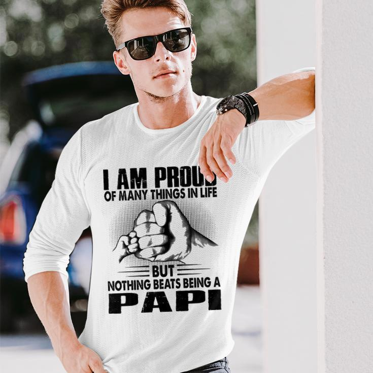 Papi Grandpa Nothing Beats Being A Papi Long Sleeve T-Shirt Gifts for Him