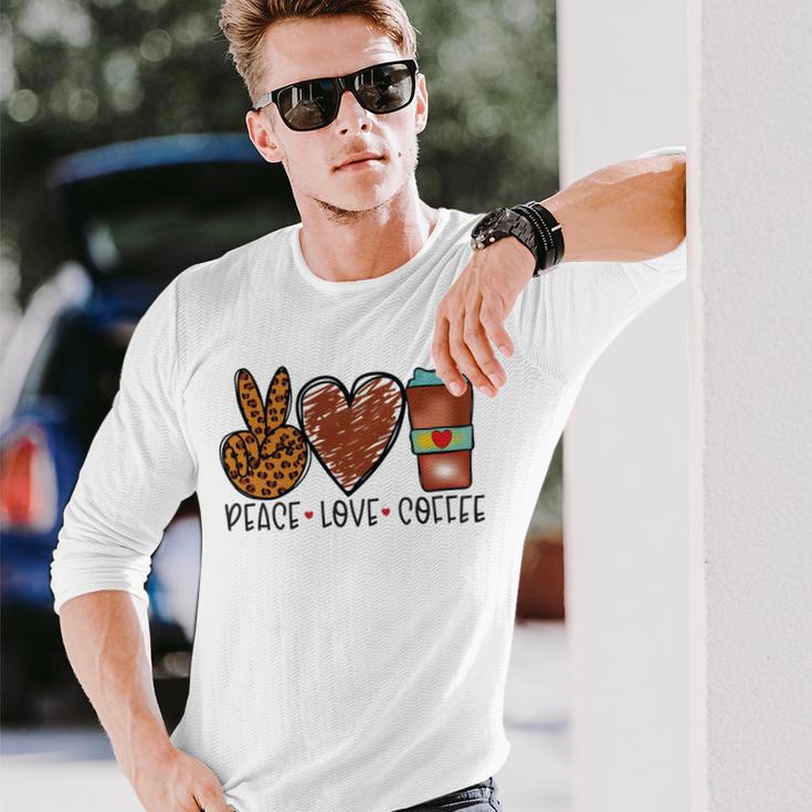 Peace Love Coffee Unisex Long Sleeve Gifts for Him