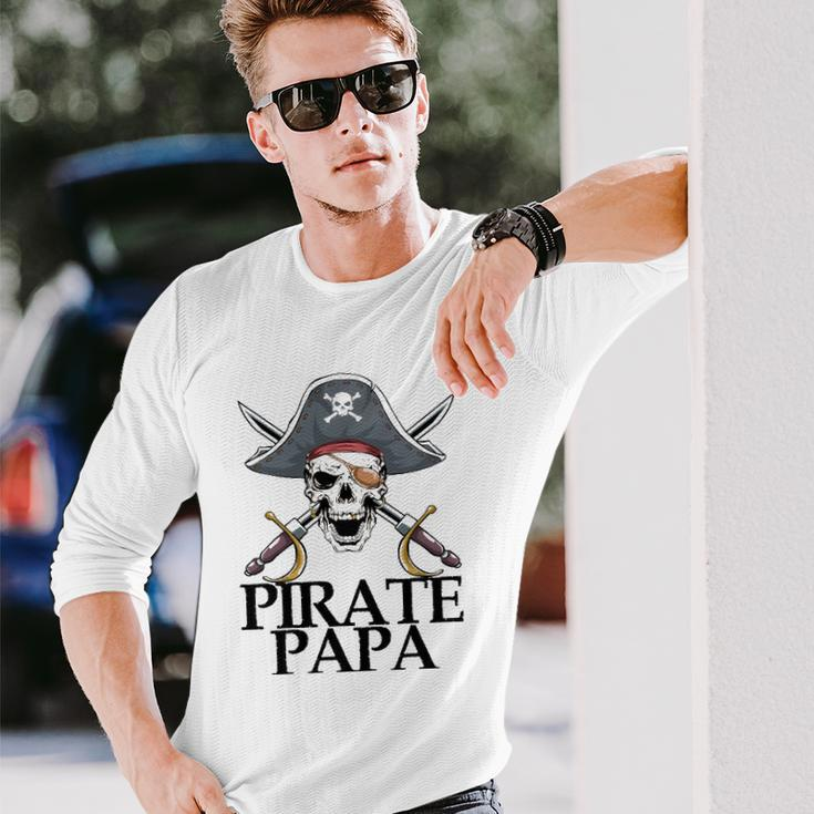 Pirate Papa Captain Sword Halloween Long Sleeve T-Shirt T-Shirt Gifts for Him