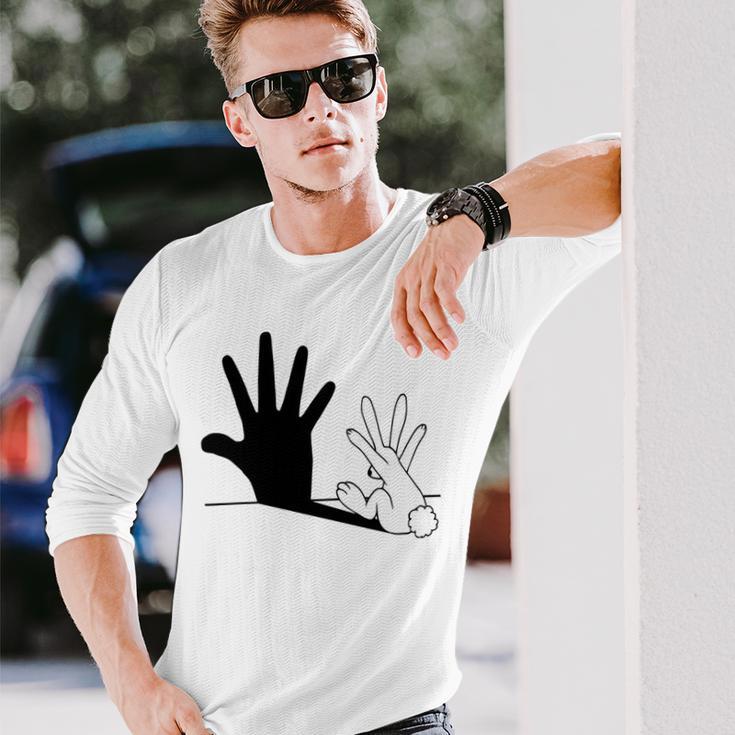 Rabbit Hand Shadow Unisex Long Sleeve Gifts for Him