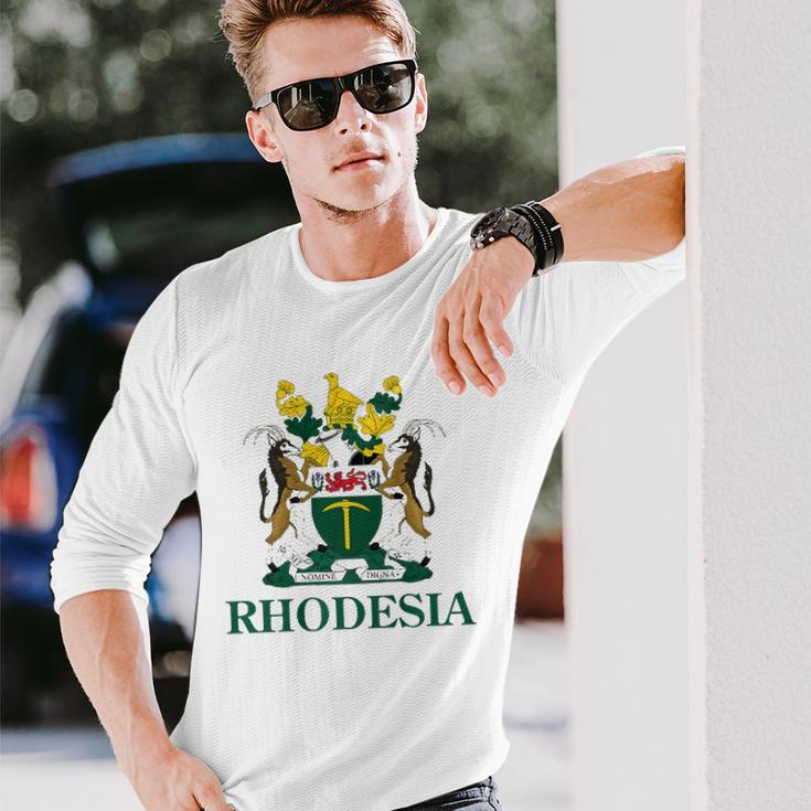 Rhodesia Coat Of Arms Zimbabwe South Africa Pride Long Sleeve T-Shirt Gifts for Him