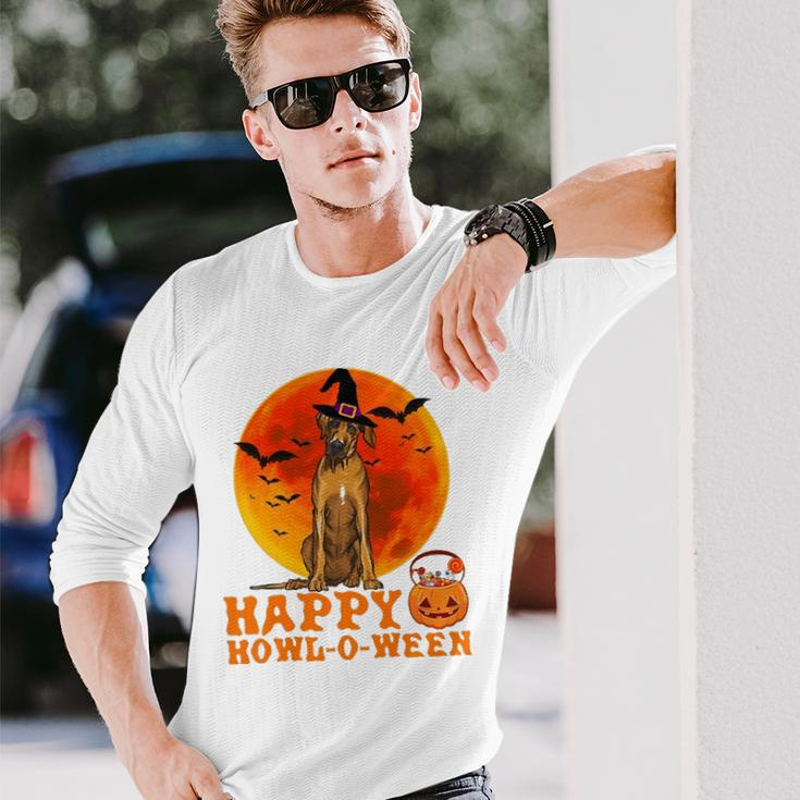 Rhodesian Ridgeback Dog Halloween Happy Howl-O-Ween Long Sleeve T-Shirt T-Shirt Gifts for Him