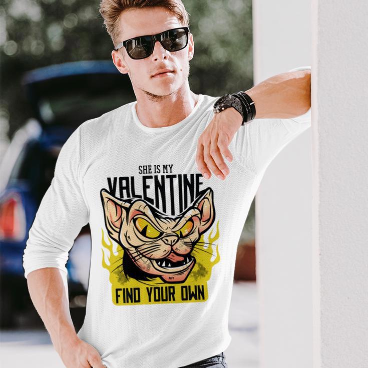 She Is My Valentine Cat Unisex Long Sleeve Gifts for Him