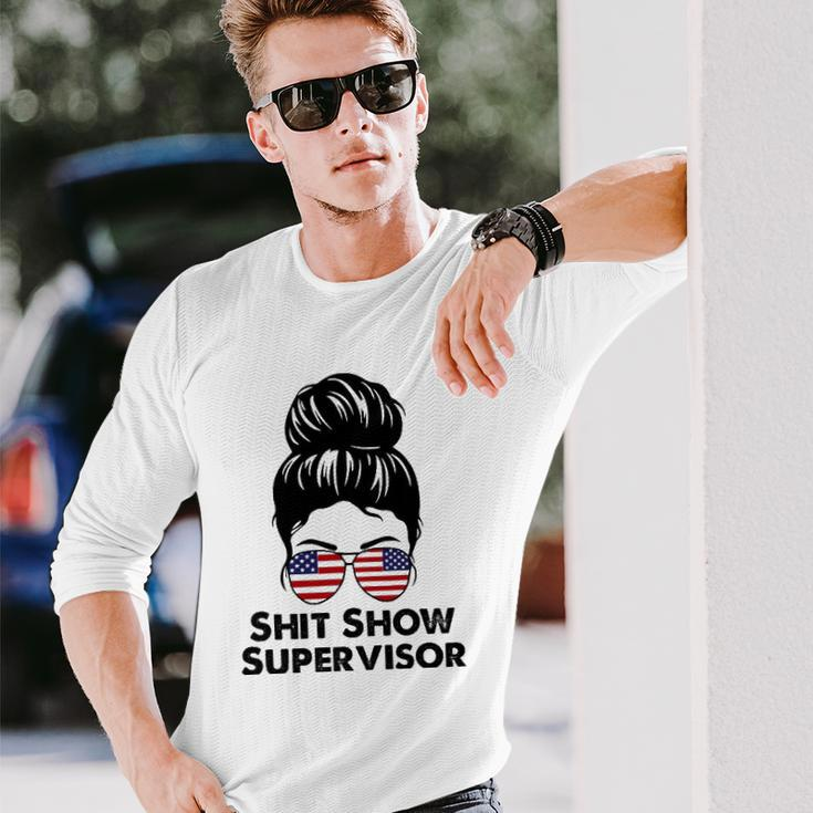 Shit Show Supervisor Mom Dad Boss Manager Teacher Long Sleeve T-Shirt T-Shirt Gifts for Him