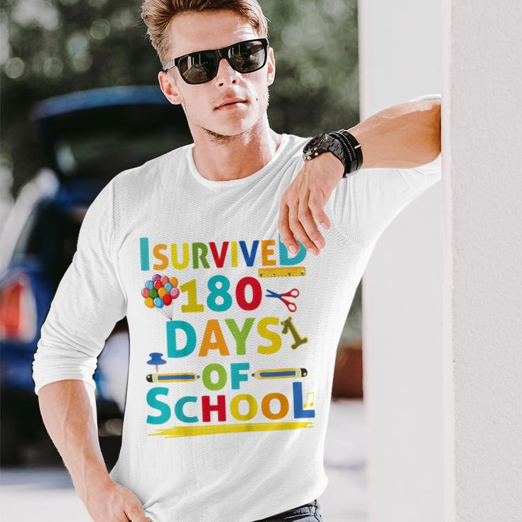 I Survived 180 Days Of School 2022 Class Activity Teacher Long Sleeve T-Shirt Gifts for Him