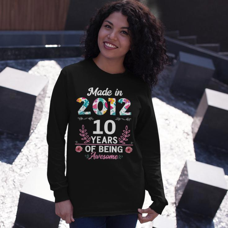 10 Years Old 10Th Birthday Born In 2012 Women Girls V2 Long Sleeve T-Shirt Gifts for Her