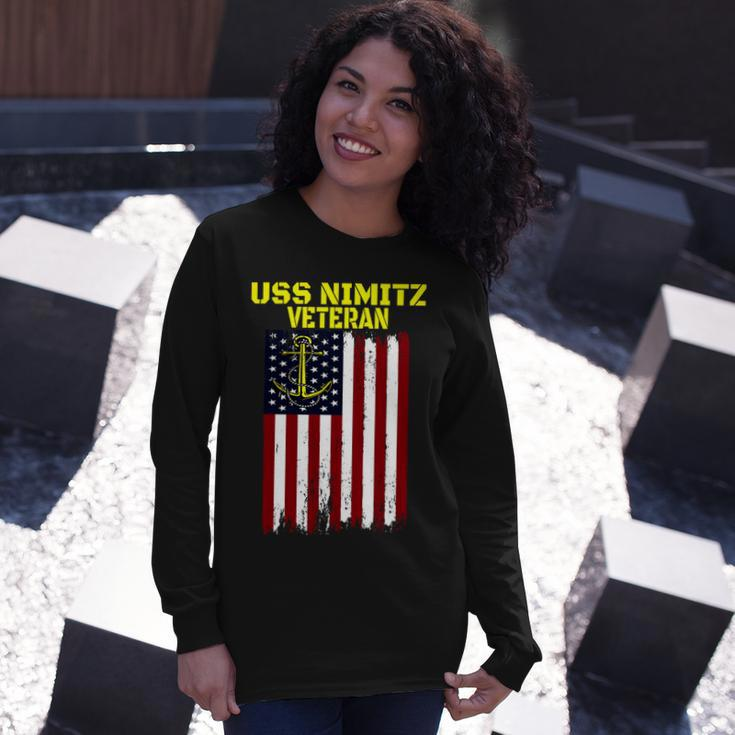 Aircraft Carrier Uss Nimitz Cvn-68 Veterans Day Father Day T-Shirt Long Sleeve T-Shirt Gifts for Her