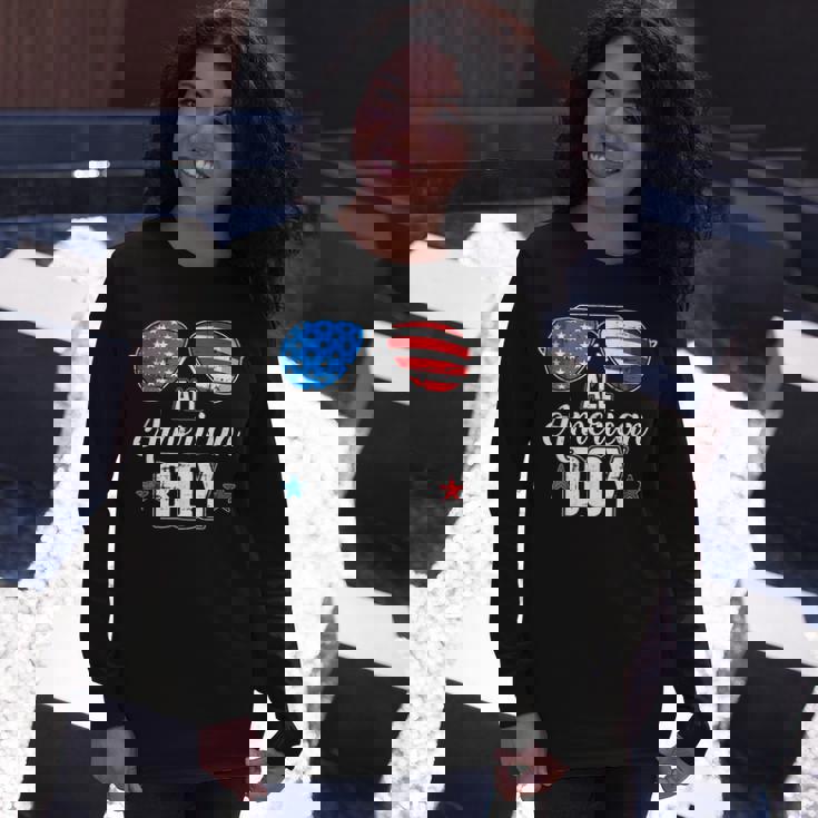 All American Boy Us Flag Sunglasses For Matching 4Th Of July Long Sleeve T-Shirt T-Shirt Gifts for Her