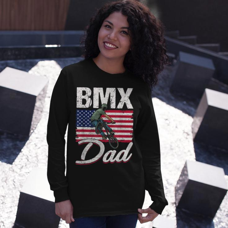 American Flag Bmx Dad Fathers Day 4Th Of July Long Sleeve T-Shirt Gifts for Her