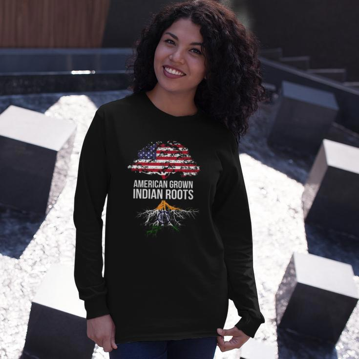 American Grown With Indian Roots India Tee Long Sleeve T-Shirt T-Shirt Gifts for Her