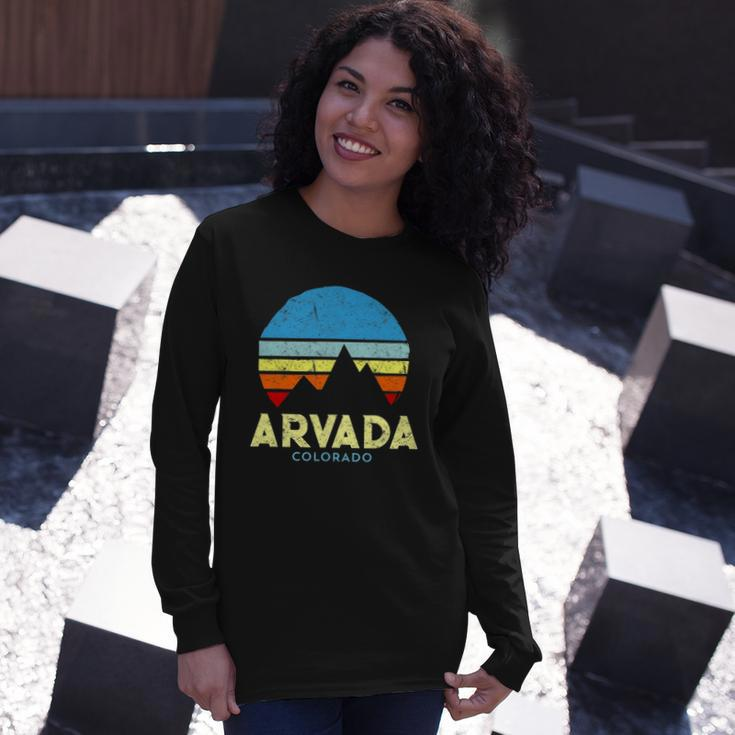 Arvada Colorado Mountains Vintage Retro Long Sleeve T-Shirt T-Shirt Gifts for Her