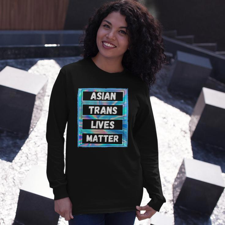 Asian Trans Lives Matter Lgbtq Transsexual Pride Flag Long Sleeve T-Shirt T-Shirt Gifts for Her