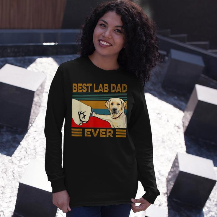 Best Lab Dad Ever Retro Vintage Long Sleeve T-Shirt Gifts for Her