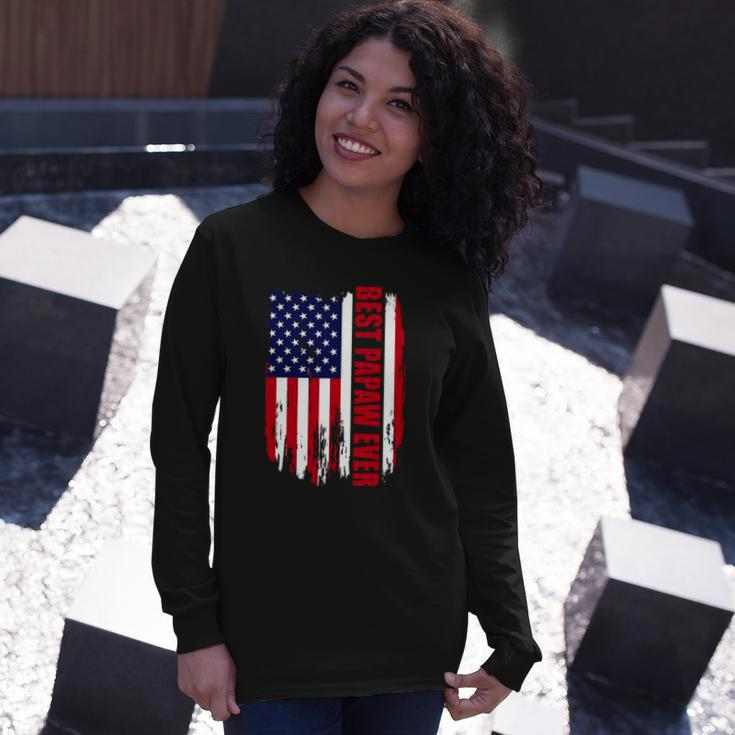 Best Papaw Ever Us Flag Patriotic 4Th Of July American Flag Long Sleeve T-Shirt T-Shirt Gifts for Her