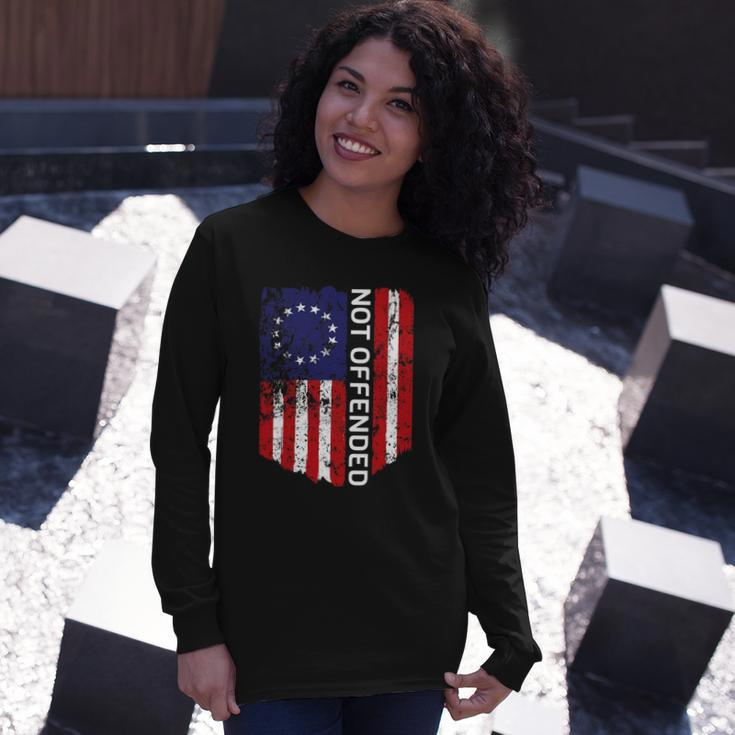 Betsy Ross Flag 1776 Not Offended Vintage American Flag Usa Long Sleeve T-Shirt T-Shirt Gifts for Her
