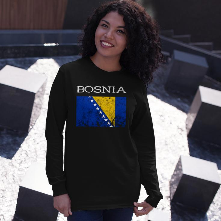 Bosnia-Herzegovina Bosnian Flag Bosnian Pride Bosnian Roots Long Sleeve T-Shirt Gifts for Her