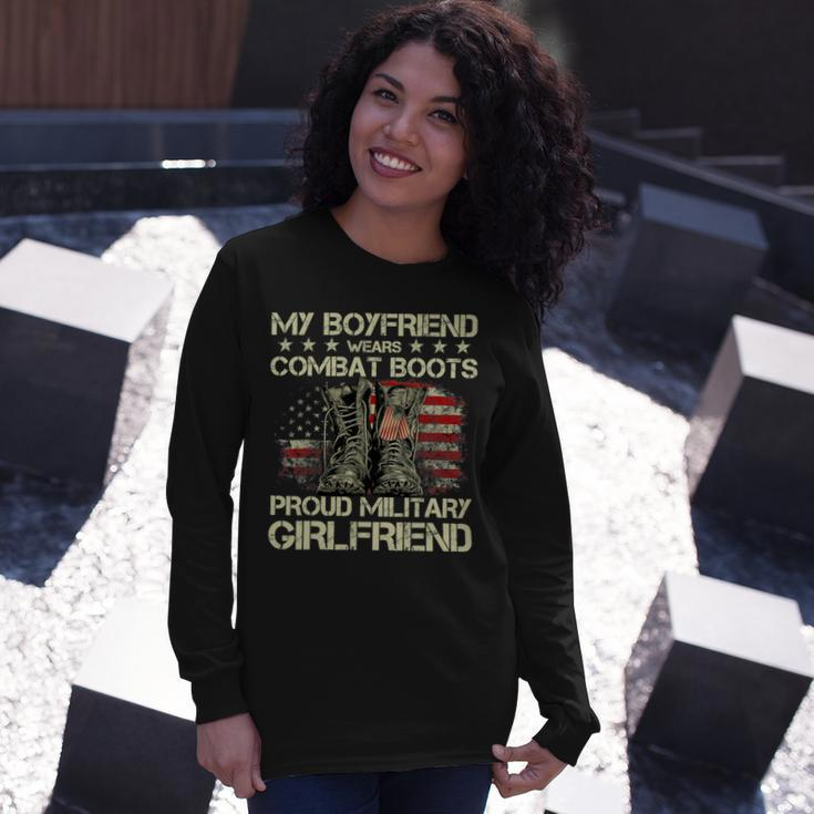 My Boyfriend Wears Combat Boots Proud Military Girlfriend T-Shirt Long Sleeve T-Shirt Gifts for Her