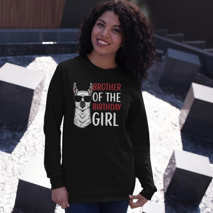 Brother Of The Birthday Girl Matching Birthday Outfit Llama Long Sleeve T-Shirt T-Shirt Gifts for Her