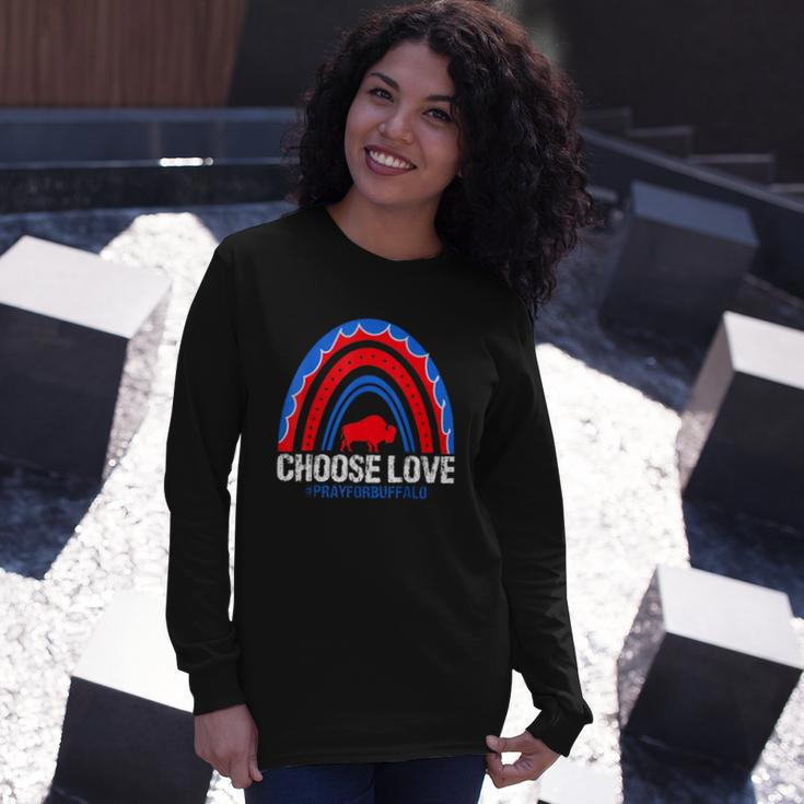 Buffalo Strong Choisissez Lamour Priez Pour Buffalo Rainbow Long Sleeve T-Shirt T-Shirt Gifts for Her