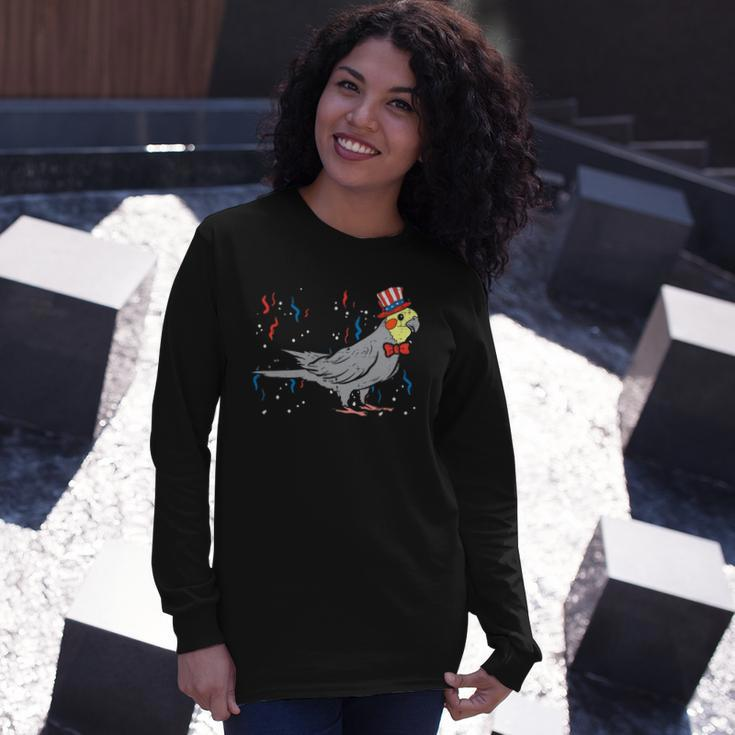 Cockatiel Bird American Flag Usa 4Th Of July Fourth Animal Long Sleeve T-Shirt T-Shirt Gifts for Her