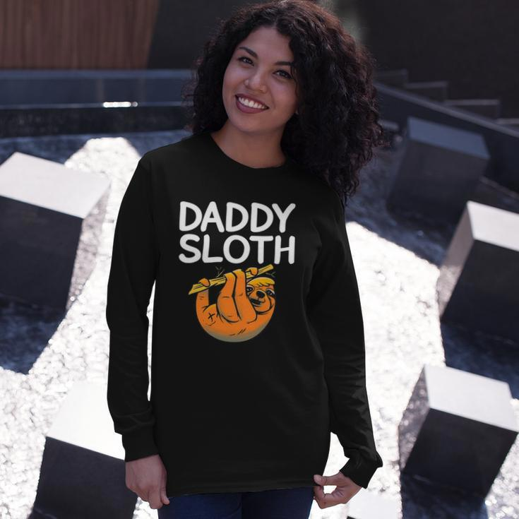 Daddy Sloth Lazy Cute Sloth Father Dad Long Sleeve T-Shirt T-Shirt Gifts for Her