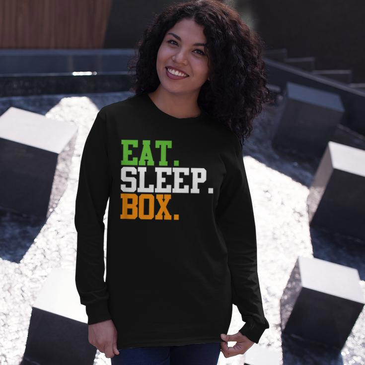 Eat Sleep Box Irish Pride Boxing Long Sleeve T-Shirt Gifts for Her