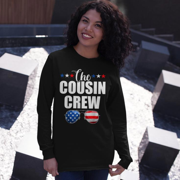 Family 4Th Of July Matching Cousin Crew American Flag Long Sleeve T-Shirt Gifts for Her