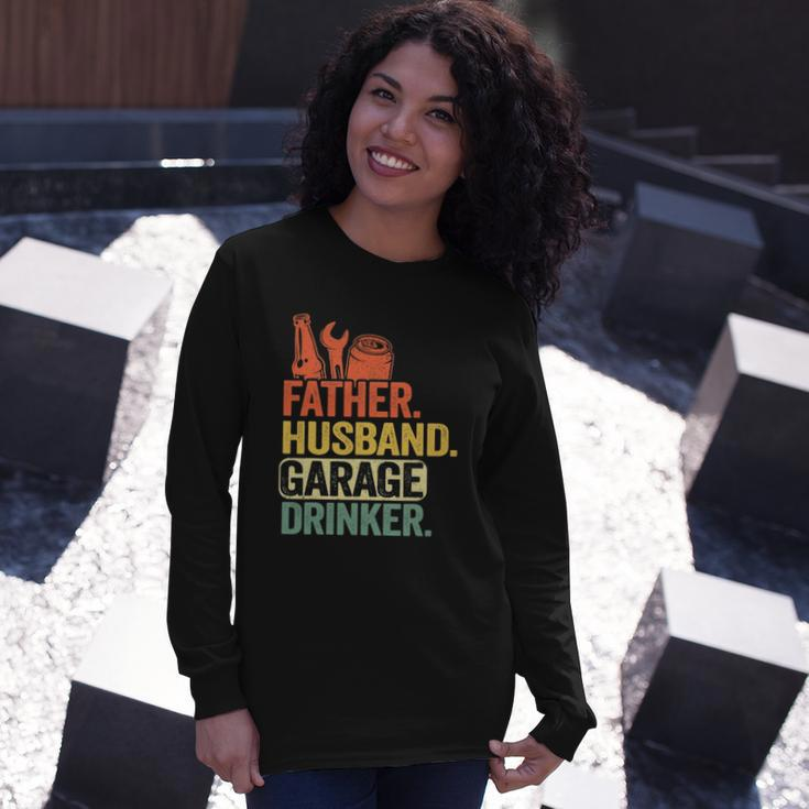 Father Husband Garage Drinker Vintage Mechanic Dad Handyman Long Sleeve T-Shirt T-Shirt Gifts for Her