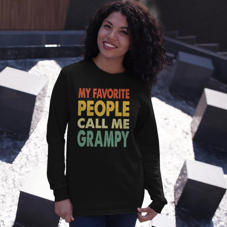 My Favorite People Call Me Grampy Vintage Retro Long Sleeve T-Shirt T-Shirt Gifts for Her