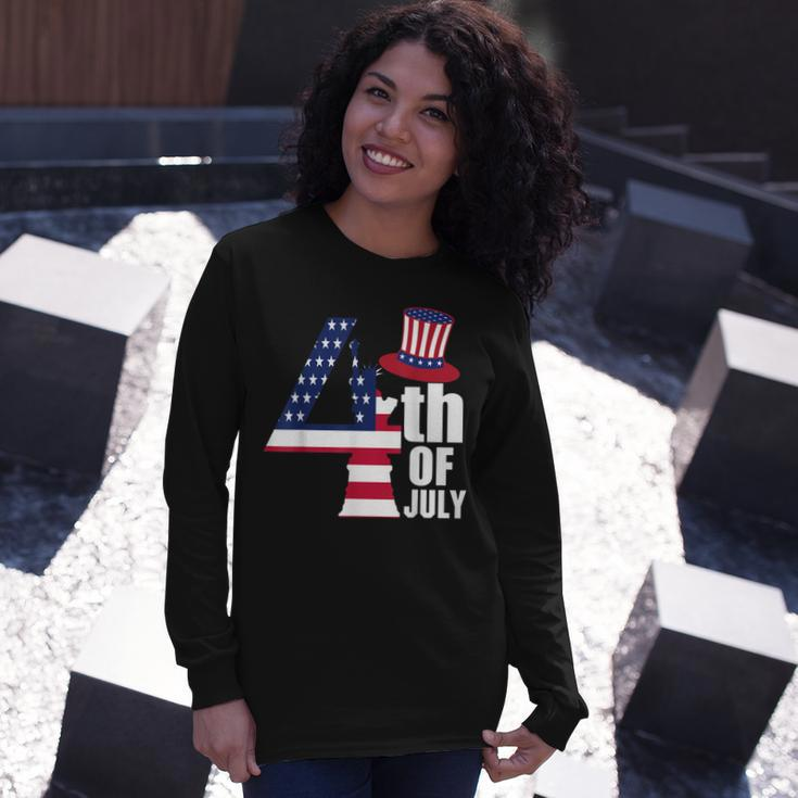 Fourth Of July United States Of America Us Flag 4Th Of July Long Sleeve T-Shirt Gifts for Her