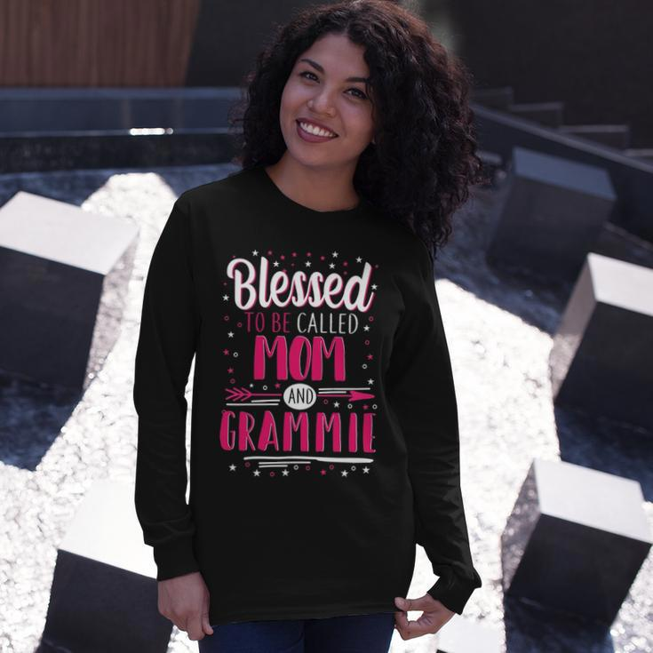 Grammie Grandma Blessed To Be Called Mom And Grammie Long Sleeve T-Shirt Gifts for Her