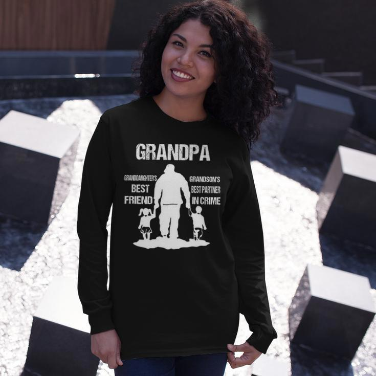 Grandpa Grandpa Best Friend Best Partner In Crime Long Sleeve T-Shirt Gifts for Her