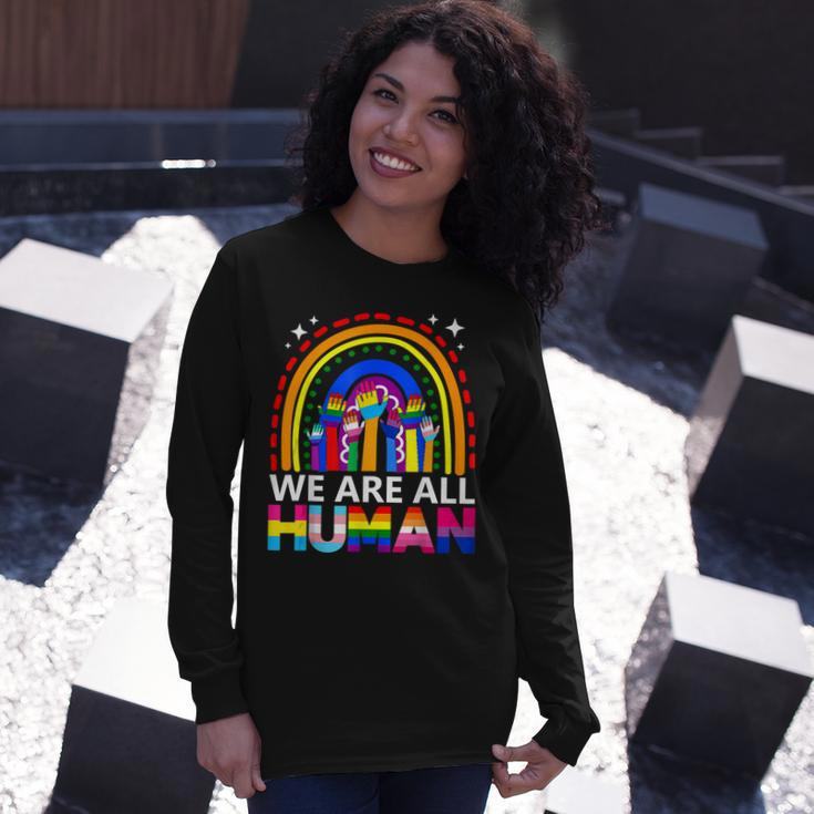 Human Lgbt Flag Gay Pride Month Transgender Rainbow Lesbian Long Sleeve T-Shirt T-Shirt Gifts for Her