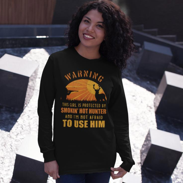 Hunting This Girl Is Protected By A Hunter Long Sleeve T-Shirt Gifts for Her