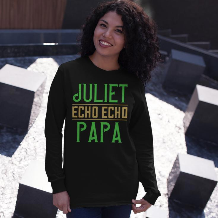 Juliet Echo Echo Papa Papa T-Shirt Fathers Day Long Sleeve T-Shirt Gifts for Her