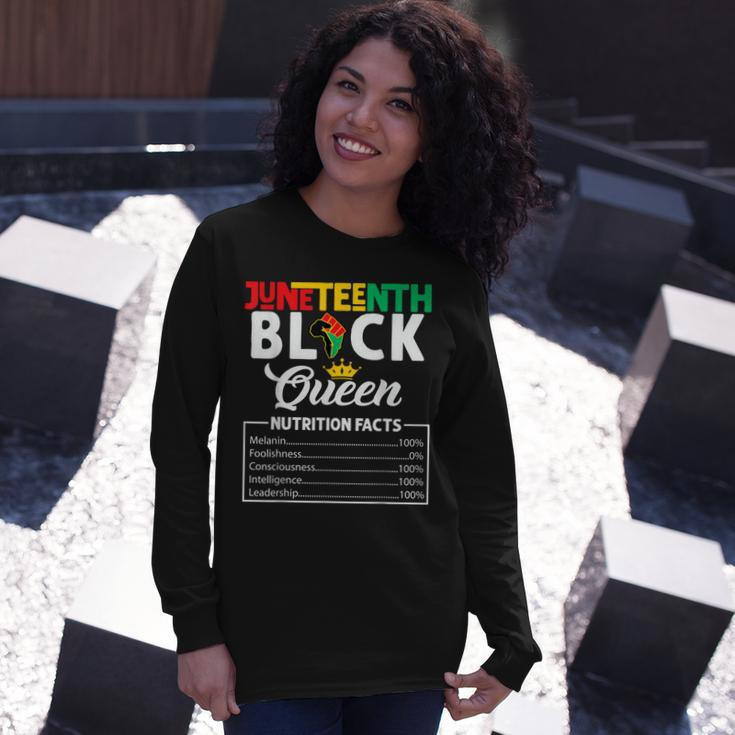 Junenth Black Queen Nutritional Facts Freedom Day Long Sleeve T-Shirt T-Shirt Gifts for Her