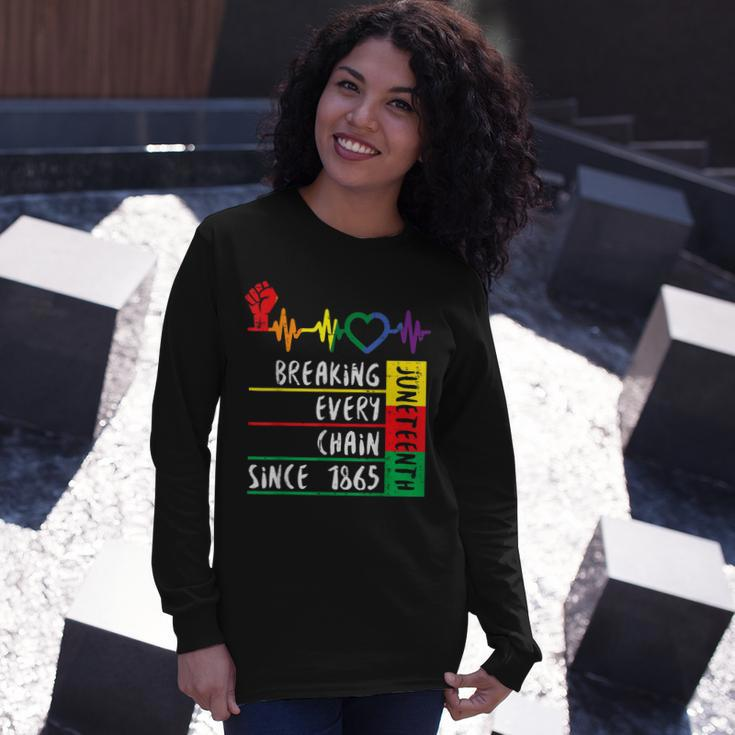 Juneteenth Breaking Every Chain Since 1865 Long Sleeve T-Shirt Gifts for Her