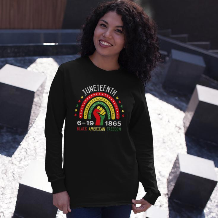 Juneteenth Celebrating Black America Freedom 1865 Rainbow V2 Long Sleeve T-Shirt Gifts for Her
